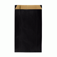 Pochettes cadeaux kraft vergé noir 24+6,5x40cm - par 250 - Emballage rapide et facile