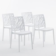 RATTATAN Set 4 Chaises en polypropylène avec fibre de verre empilables pour extérieur et jardin, bar et restaurant, cuisine design moderne - DAFNE - RATTATAN Set 4 Chaises en polypropylène avec fibre de verre empilables pour extérieur et jardin, bar et restaurant, cuisine design moderne - DAFNE -