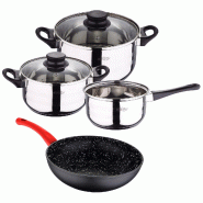 San Ignacio - Batterie de cuisine 16/18/20 cm avec wok en aluminium forgé - multi-matériau PK5241