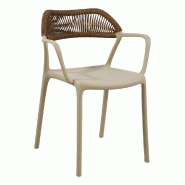 Stamp Reverdy Lot de 4 Fauteuils PADOU beige corde Naturelle - beige multi-matériau 3661365006136 Stamp Reverdy Lot de 4 Fauteuils PADOU beige corde Naturelle - beige multi-matériau 3661365006136