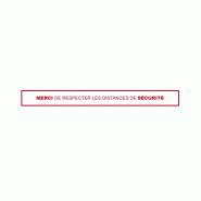 Sticker bande marquage au sol "Merci de respecter les distances de sécurité" - Rouge