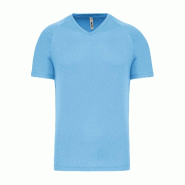 T-shirt de sport manches courtes col v homme Sky Blue XS 100% Polyester - XS bleu 3663639081566