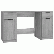 VidaXL Bureau avec armoire latérale Sonoma gris Bois d'ingénierie Modèle Atlas Office Métal - 3115914