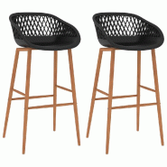 VidaXL Chaises De Bar Lot De 2 Noir - noir 248152