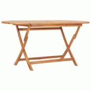 VidaXL Table pliable de jardin 160x80x75 cm Bois de teck solide - marron Bois massif 348248 VidaXL Table pliable de jardin 160x80x75 cm Bois de teck solide - marron Bois massif 348248