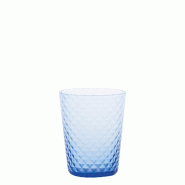 Zafferano Lot de 6 Verres Tumbler Isolano en verre soufflé à la bouche et fait main couleur Bluino, design élégant avec texture effet diamant - bl