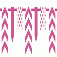 Bannière de fanions à pois et rayures rose - 63311