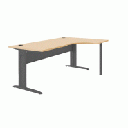Bureau asymétrique 90° chêne/ant 180*120/60 cm avec retour droit - 9300176