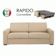 CANAPÉ CONVERTIBLE EXPRESS 160CM DREAMER CUIR VACHETTE BEIGE,. MATELAS 16 CM CANAPÉ CONVERTIBLE EXPRESS 160CM DREAMER CUIR VACHETTE BEIGE,. MATELAS 16 CM