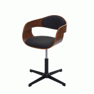 Décoshop26 - Chaise de salle à manger cuisine bureau réglable en hauteur bois courbé aspect noyer, tissu gris foncé 04_0001865 - gris Bois massif