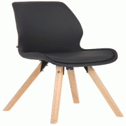 Décoshop26 - Chaise de salle à manger x1 design scandinave en PVC noir et pieds en bois carrés clair 10_0002297 - noir Bois massif 3000250943666