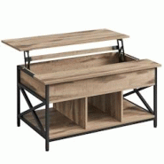 Helloshop26 - Table basse table de salon avec plateau relevable avec rangement ouvert et compartiment caché barres en forme de x 60 12_0007474 - 3000 Helloshop26 - Table basse table de salon avec plateau relevable avec rangement ouvert et compartiment caché barres en forme de x 60 12_0007474 - 3000