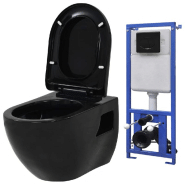 Kit complet toilette suspendue au mur avec rÉservoir cachÉ cÉramique noir 02_0003583