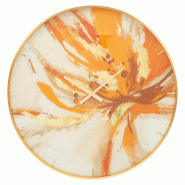 Mauro Ferretti Horloge Murale Glam Toply Ø 80 Cm En Verre, Mdf Et Métal Avec Cadre Doré Et Cadran Multicolore - Design Décoratif Rond - multicolor