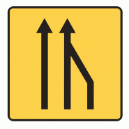 Panneau de voirie temporaire KD10A ex2D - Réduction des voies à droite - signalisation de déviation Panneau de voirie temporaire KD10A ex2D - Réduction des voies à droite - signalisation de déviation