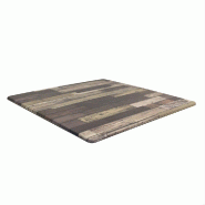 Plateau carré de table extérieur Smartline 60x60cm décor Plancha brun