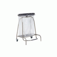 Poubelle support sac mobile a pedale clapet hermetique inox 50l