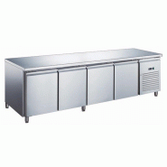 Table réfrigérée inox négative avec évaporateur ventilé - 4 portes - 553 litres - Sans dosseret - GN4101BTX