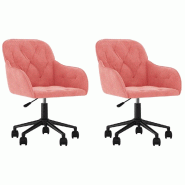 VidaXL Chaises pivotantes à manger lot de 2 Rose Velours Modèle Orion Master Élite - 3103425