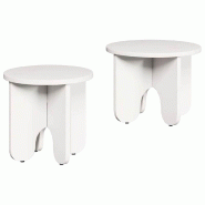 VidaXL Table basse 2 pcs Blanc Bois de pin massif Modèle Terra Élite - 873554