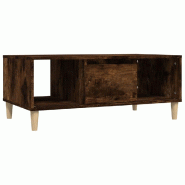 VidaXL Table basse Chêne fumé 90x50x36,5 cm Bois d'ingénierie Modèle Soleil Vega Plus - 821065