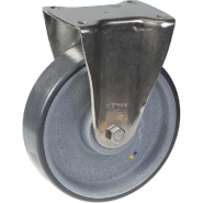 Roulette fixe de 160 mm en acier inoxydable avec thermoplastique gris conducteur d'électricité Roulette fixe de 160 mm en acier inoxydable avec thermoplastique gris conducteur d'électricité