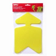 Apli Lot de 10 étiquettes polypro, forme flèche 16x24, coloris jaune fluo - 3270241020533