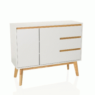 Buffet / commode TAROLO I 97x34x80 cm 3 tiroirs 2 portes blanc hjh LIVING - blanc multi-matériau 927001
