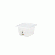 CAMBRO - 64PPT-190/6 - (Lot de 6) Bac GN 1/6 SafeTrack avec étiquette intégrée - 16,2 x 17,6 cm (couvercle non inclus) - blanc plastique polypropyl