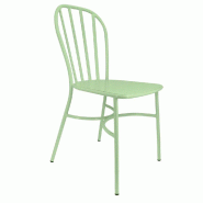 Chaise d'extérieur empilable Biscarosse en aluminium vert d'eau 47x56x87cm