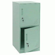 Décoshop26 - Armoire vestiaire métallique casier de rangement 2 portes 90x38x45 cm vert menthe 04_0008947 - 3000267232685