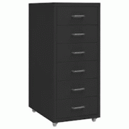 Décoshop26 - Caissons à tiroirs meuble de bureau sur roulettes 6 tiroirs 28 x 41 x 69 cm en métal noir DEC024580 - noir 3000254782407 Décoshop26 - Caissons à tiroirs meuble de bureau sur roulettes 6 tiroirs 28 x 41 x 69 cm en métal noir DEC024580 - noir 3000254782407