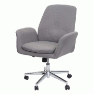 Décoshop26 - Chaise de bureau pivotante avec accoudoirs hauteur réglable en tissu gris 04_0006228 - gris 3000261657767
