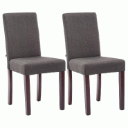 Décoshop26 - Lot de 2 chaises de salle à manger design moderne en tissu gris clair foncé et pieds en bois marron foncé 10_0001554 - marron Bois ma