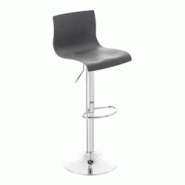 Décoshop26 - Tabouret de bar avec repose-pieds plastique gris piètement trompette 10_0001331 - gris 3000680669600 Décoshop26 - Tabouret de bar avec repose-pieds plastique gris piètement trompette 10_0001331 - gris 3000680669600