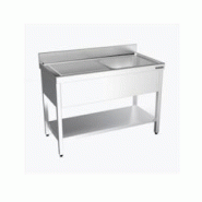Distform Plonge inox 1 bac et égouttoir sur bâti avec étagère P 550 mm-bac à gauche longueur 1000 mm - QBDE5100 Distform Plonge inox 1 bac et égouttoir sur bâti avec étagère P 550 mm-bac à gauche longueur 1000 mm - QBDE5100
