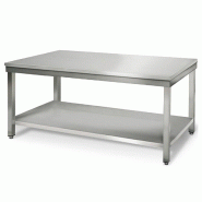 Gasfrit – Table de travail industrielle en acier inoxydable avec 1 étagère, 1400 × 600 × 850  mm - inox gfm888