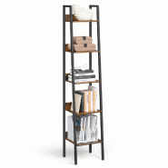Helloshop26 - Étagère échelle bibliothèque à 5 niveaux meuble de rangement sur pied pour salon chambre cuisine cadre en acier facile 12_0005740 -
