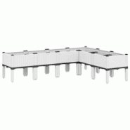 Helloshop26 - Jardinière bac lit surélevé plantes fleurs terrasse jardin avec pieds 160 x 120 x 42 cm PP blanc 02_0038153 - 3000214107400 Helloshop26 - Jardinière bac lit surélevé plantes fleurs terrasse jardin avec pieds 160 x 120 x 42 cm PP blanc 02_0038153 - 3000214107400
