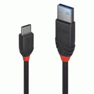 LINDY 0.5m USB 3.1 Type A to C Cable 3A Black Line