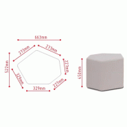 Poufs d'accueil finition tissu - MDD - Beige Medley, Bas_0
