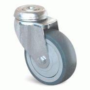 Roulette uniroll caoutchouc grise à trou central pivotante 75mm - GUITEL HERVIEU - 840080 - 867389 Roulette uniroll caoutchouc grise à trou central pivotante 75mm - GUITEL HERVIEU - 840080 - 867389