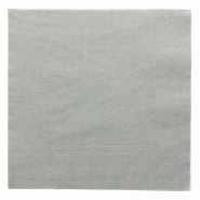 Serviette ouate 2 plis gris avec bord en relief 39x39cm - par 1600