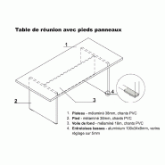 Table de réunion rectangulaire Quando - MDD - Wengé_0