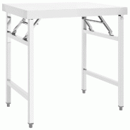 VidaXL Table de travail pliable de cuisine 85x60x80cm Acier inoxydable - 326156_0