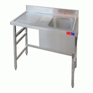 Gasfrit - Evier industriel inox 1 cuve 1 égouttoir 1200 x 600 x 850 + 100 mm - inox gf259