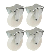 4 - 80mm 3" inch nylon castors - heavy duty fixed castor set 120kg each 4 - 80mm 3" inch nylon castors - heavy duty fixed castor set 120kg each