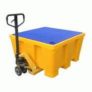 Bac de rétention PEHD 1 cubi 800 L - volume 880 L avec caillebotis amovible