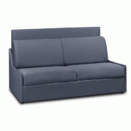 CANAPÉ COMPACT CONVERTIBLE AVEC TÊTE DE LIT PLAZA MATELAS 16CM SYSTÈME EXPRESS 160CM VELOURS  BLEU NAVY