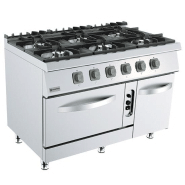 Cuisinière gaz professionnelle sur four gaz gn 2/1 et armoire fermée avec 6 brûleurs - 45 kw - MS712CFG Cuisinière gaz professionnelle sur four gaz gn 2/1 et armoire fermée avec 6 brûleurs - 45 kw - MS712CFG